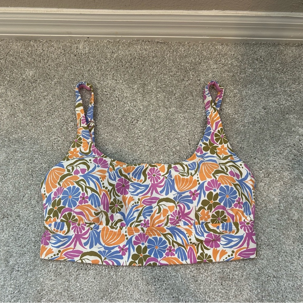 EUC Roxy Floral Multicolor Women's Bikini Top, size L